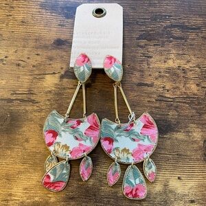 NWT Anthropologie Textile Drop Earrings